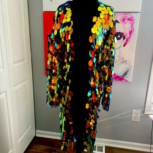 Long Multi Color Sequin Robe